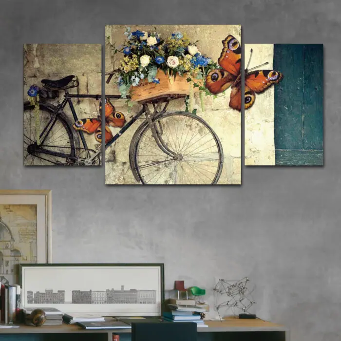 Vintage de Paseo con Flores (3 cuadros de 35cm x 40cm c/u) – Cuadros  Decorativos