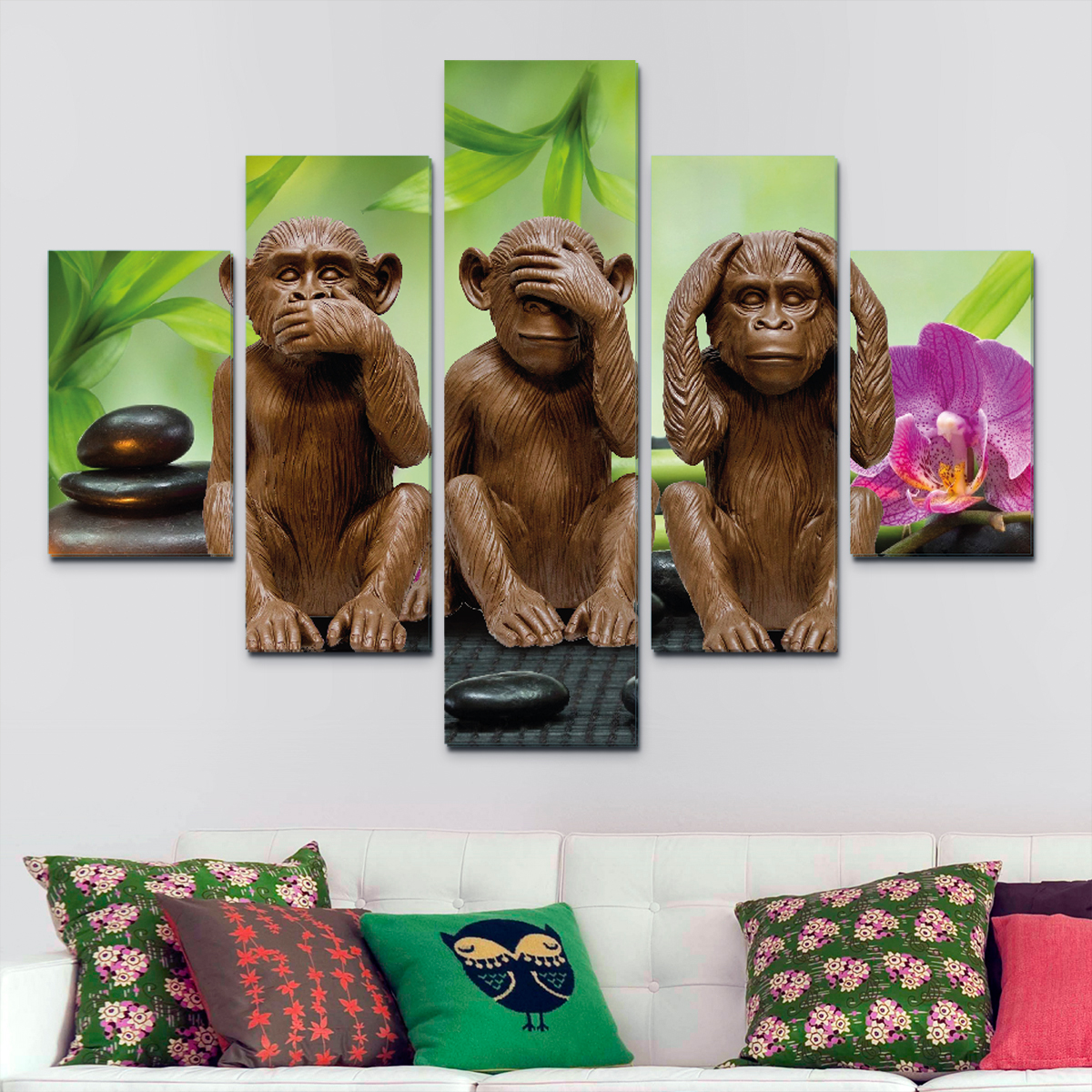 Monos de la Sabiduría (110 cm 70 cm) – Cuadros Decorativos