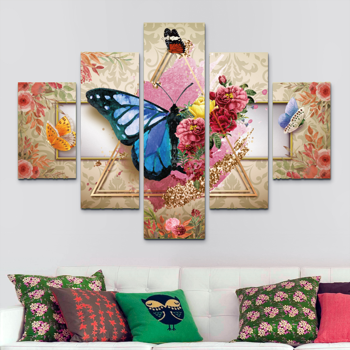 Mariposa de Flores (110 cm x 70 cm) – Cuadros Decorativos
