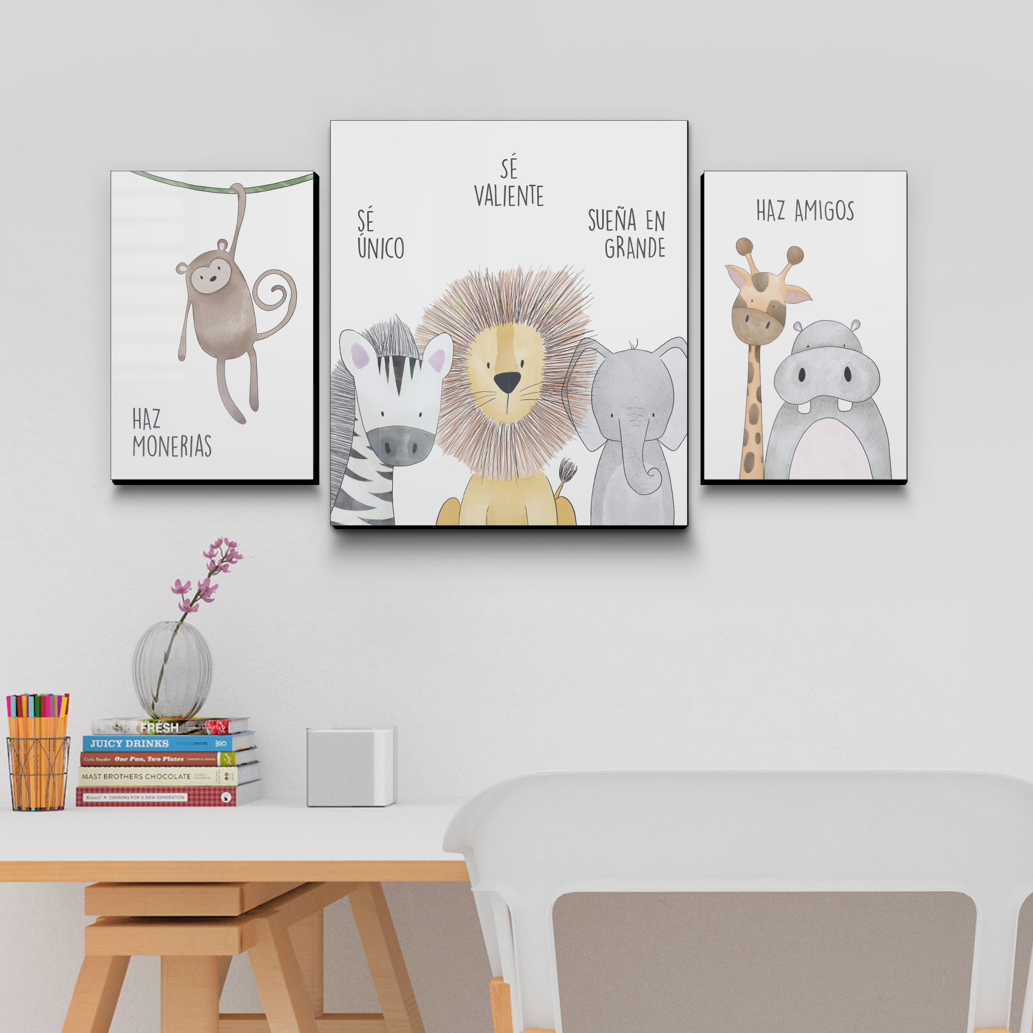 Animales Infantiles Motivacionales (REMATE! 80 cm x 40 cm) – Cuadros  Decorativos
