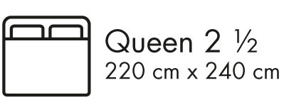 2 ½ plaza (Queen) - 220cmx240cm